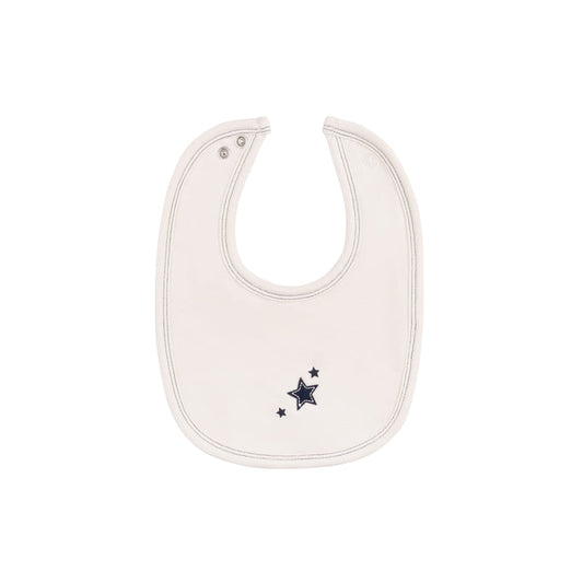 Baby Boy Bib – Ivory/Blue – Heart & Star