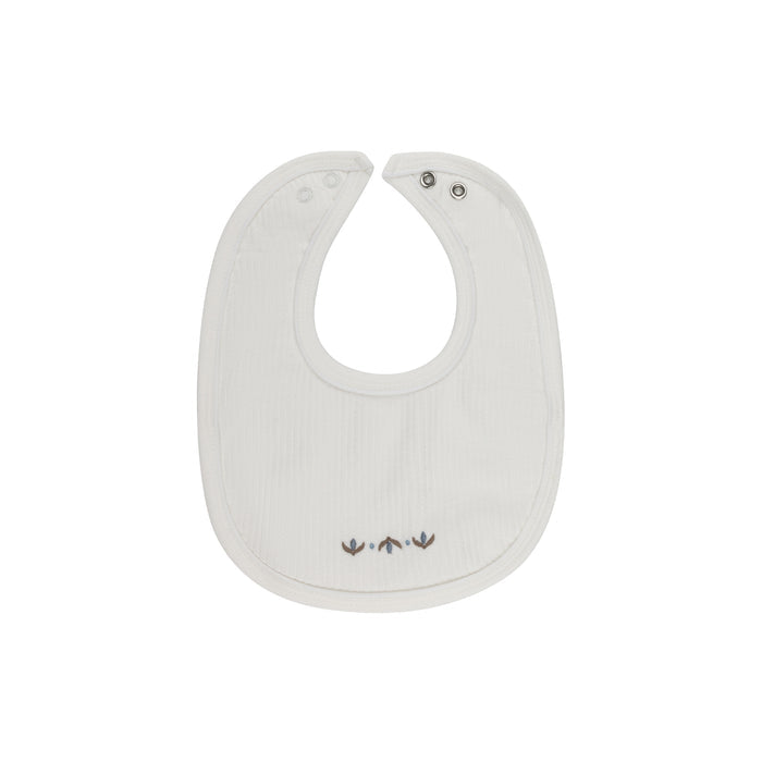 Baby Boy Bib – Ivory/Blue – Keepsake Collection