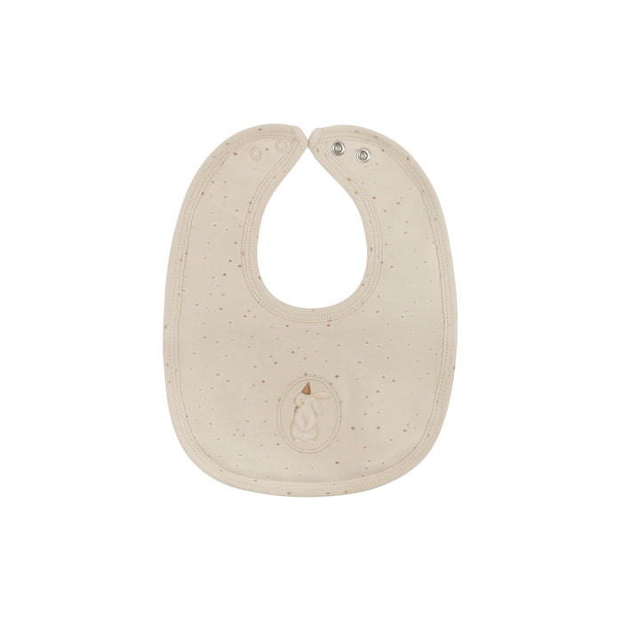 Baby Boy Bib – Tan – Speckled Bunny