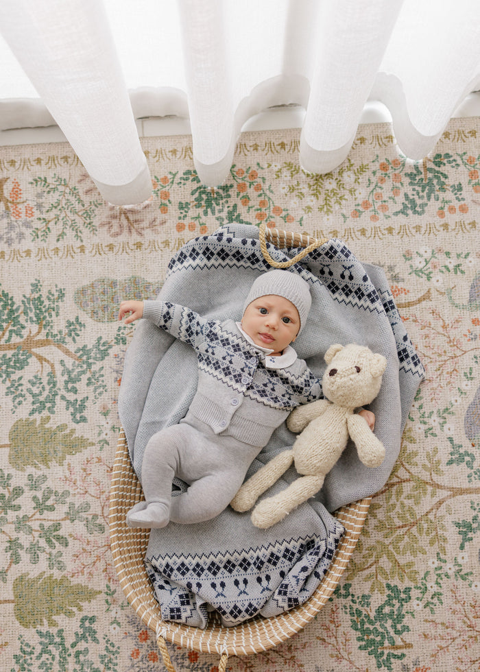 Baby Boy Blanket – Blue – Fair Isle