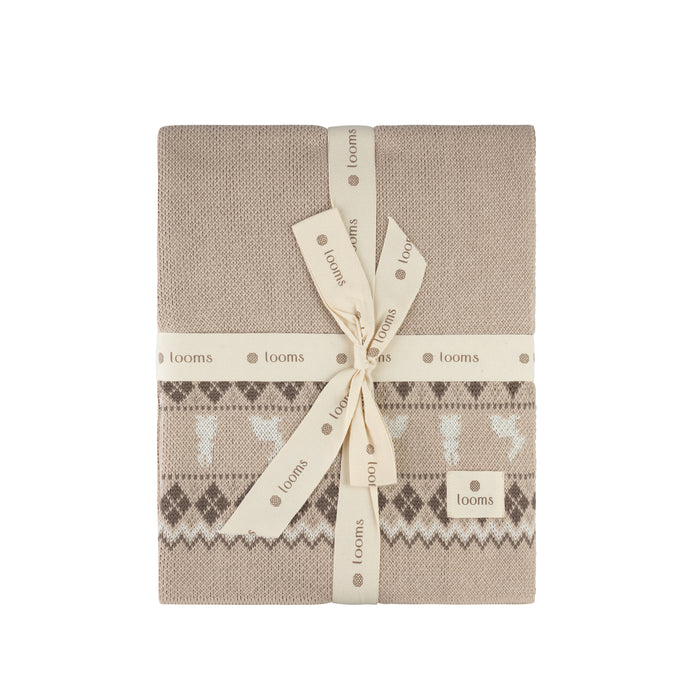 Baby Boy Blanket – Taupe – Fair Isle