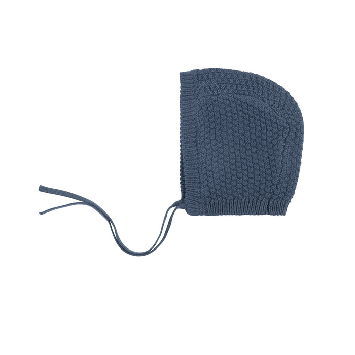 Baby Boy Bonnet – Blue – Floral Star Knit