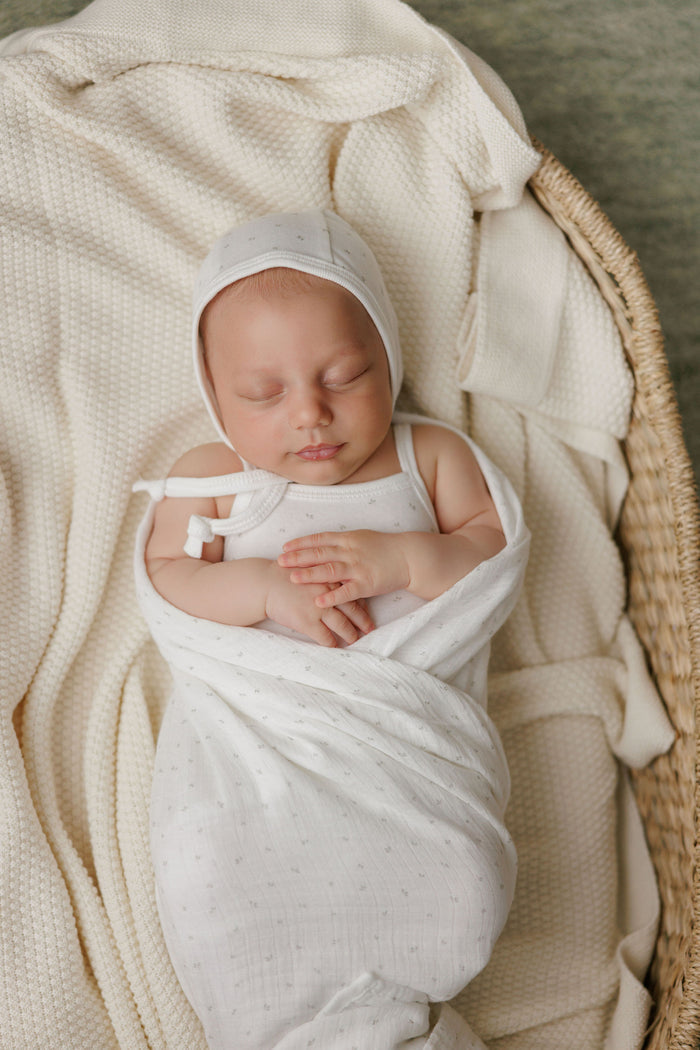 Baby Boy Deluxe Layette Set – Ivory Boy – Floral Leaf