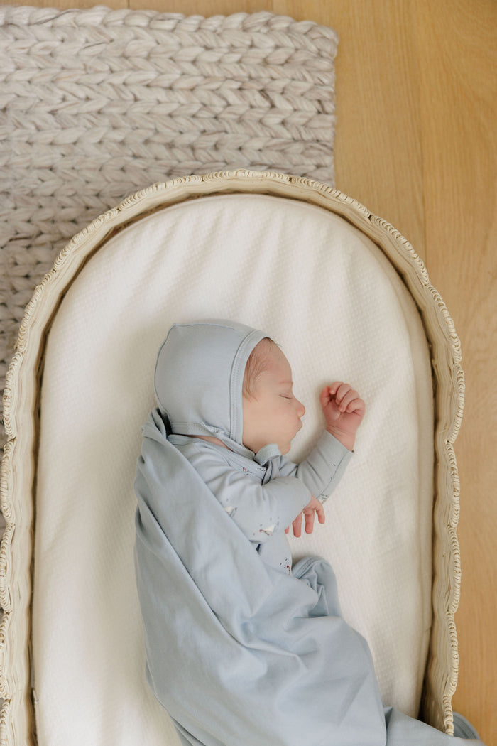Baby Boy Footie and Beanie – Blue – Race Car