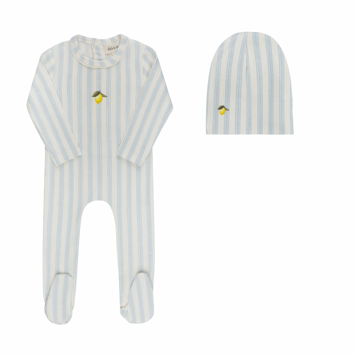 Baby Boy Footie and Beanie – Lemon