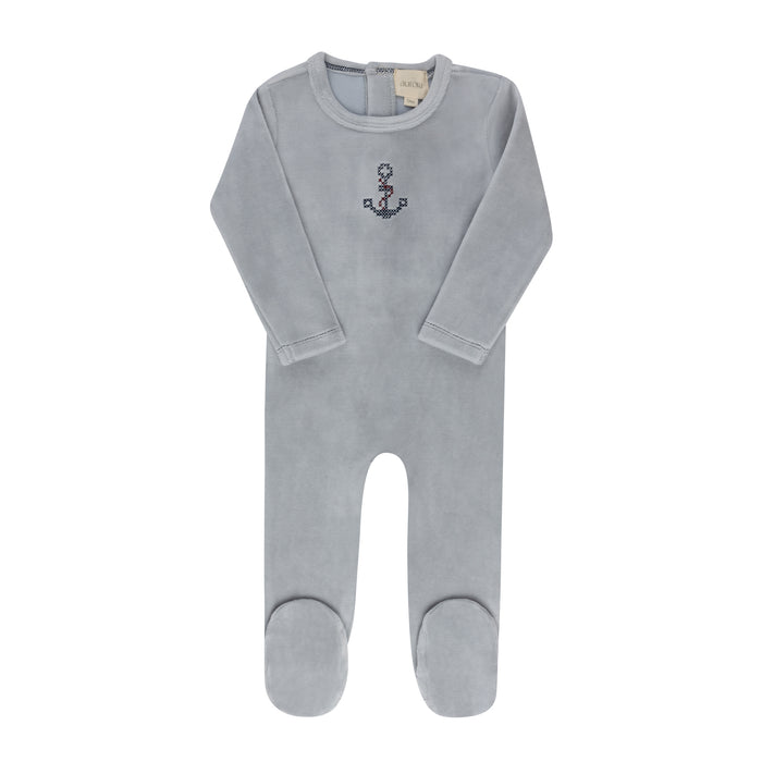 Baby Boy Footie – Blue – Cross Stitch