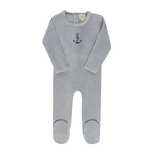 Baby Boy Footie – Blue – Cross Stitch