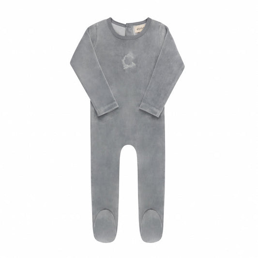 Baby Boy Footie – Blue – Metallic Wreath