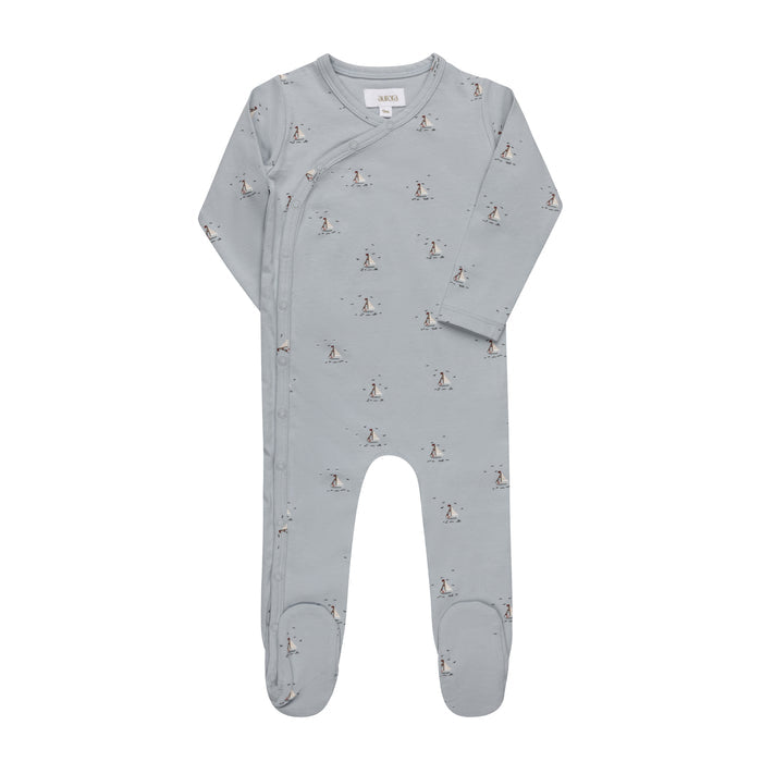 Baby Boy Footie – Blue – Nautical Print