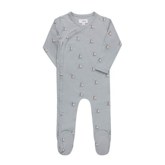 Baby Boy Footie – Blue – Nautical Print