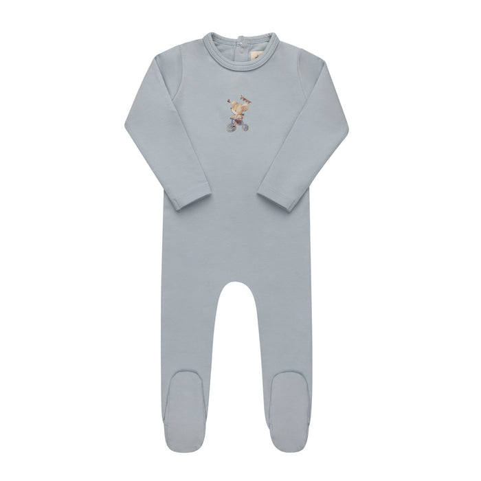 Baby Boy Footie – Blue – Playful Mouse