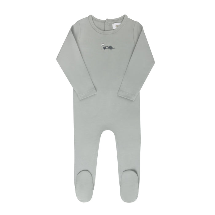 Baby Boy Footie – Blue – Race Car