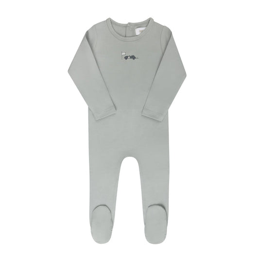 Baby Boy Footie – Blue – Race Car
