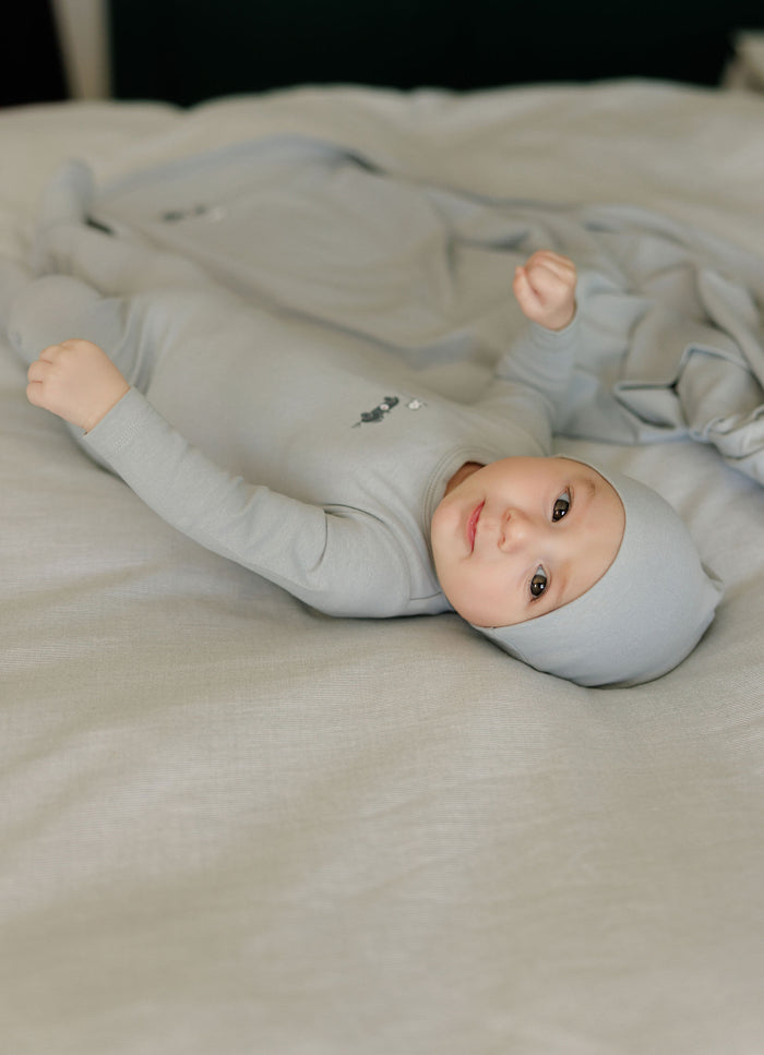 Baby Boy Footie – Blue – Race Car