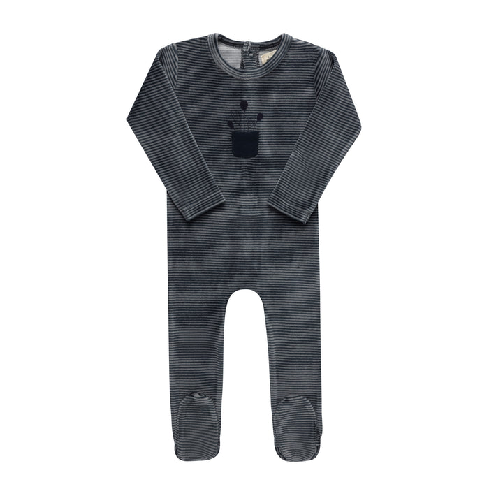 Baby Boy Footie – Blue – Stripe