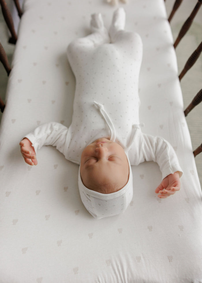 Baby Boy Footie – Ivory Boy – Floral Leaf