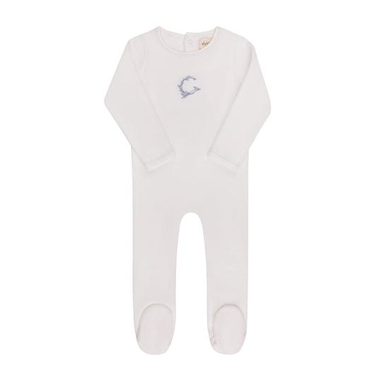 Baby Boy Footie – Ivory Boy – Metallic Wreath