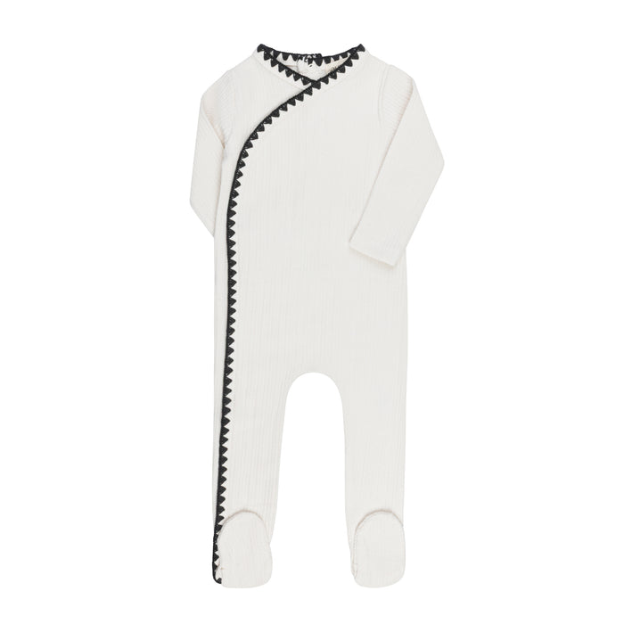 Baby Boy Footie – Ivory Boy – Whipstitch