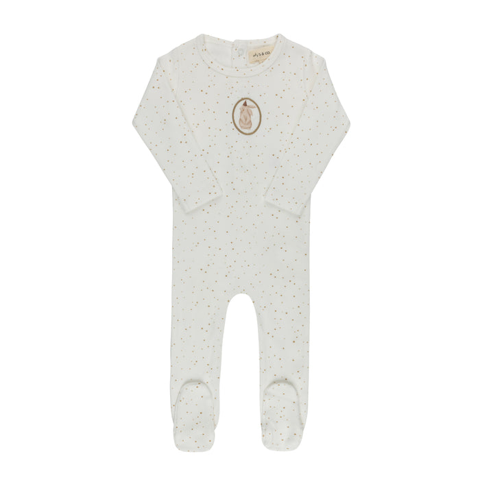 Baby Boy Footie – Ivory Tan – Speckled Bunny