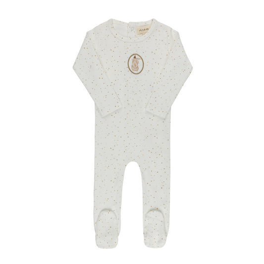 Baby Boy Footie – Ivory Tan – Speckled Bunny