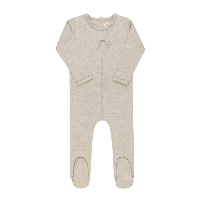 Baby Boy Footie – Tan – Bird Seam