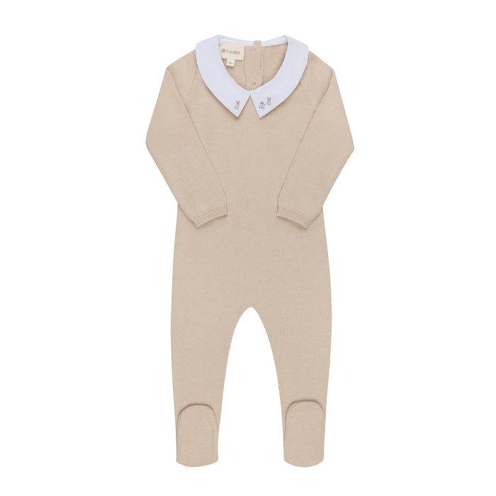 Baby Boy Footie – Taupe – Fair Isle