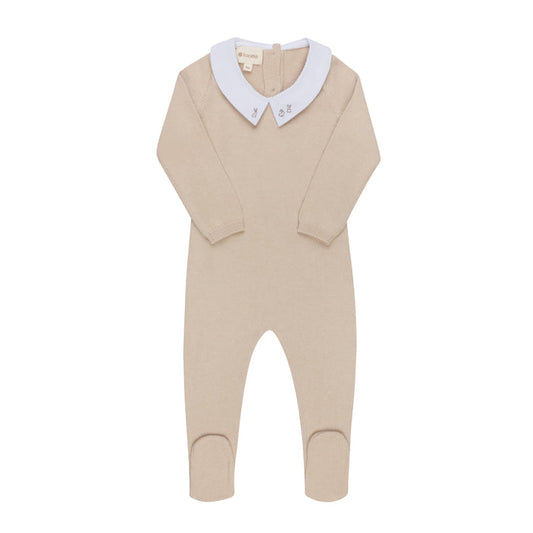 Baby Boy Footie – Taupe – Fair Isle