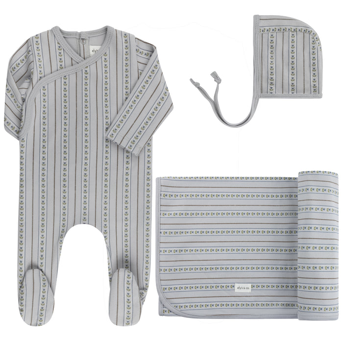 Baby Boy Layette Set - Blue - Linear Tulip
