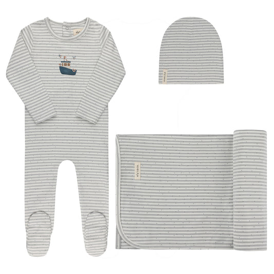 Baby Boy Layette Set - Blue - Nautical Stripe