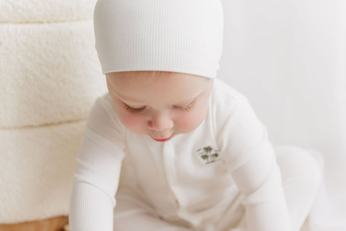 Baby Boy Layette Set - Ivory - Embroidered Palm Trees