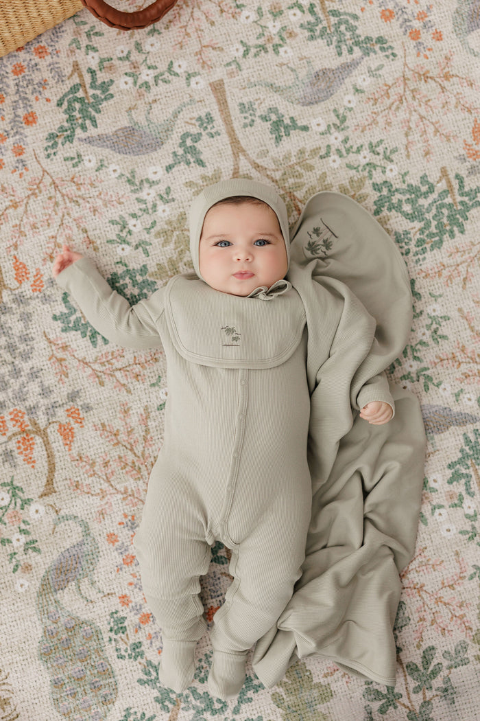 Baby Boy Layette Set - Sage - Embroidered Palm Trees