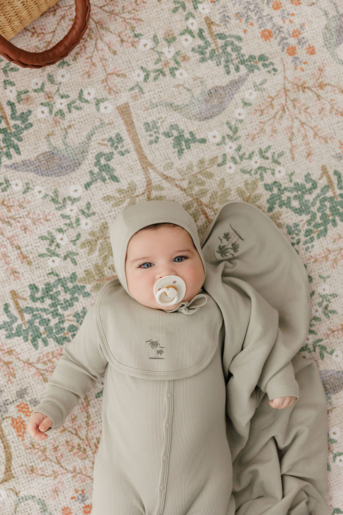 Baby Boy Layette Set - Sage - Embroidered Palm Trees