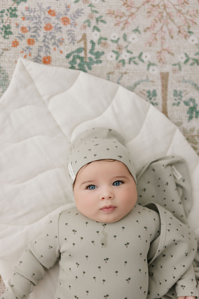 Baby Boy Layette Set - Sage - Printed Palm Trees