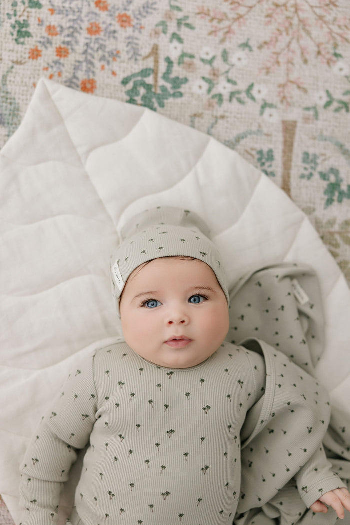 Baby Boy Layette Set - Sage - Printed Palm Trees