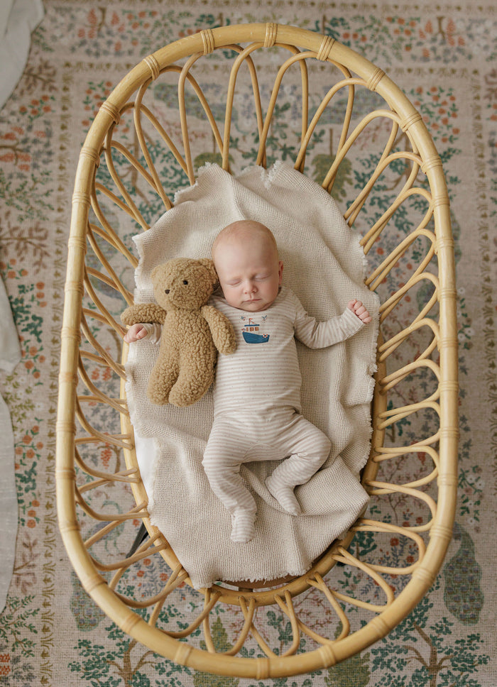 Baby Boy Layette Set - Tan - Nautical Stripe