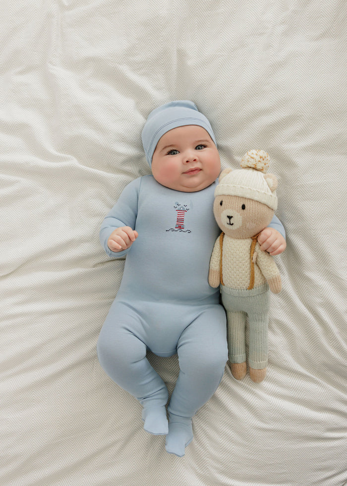 Baby Boy Layette Set – Blue – Cross Stitch Lighthouse