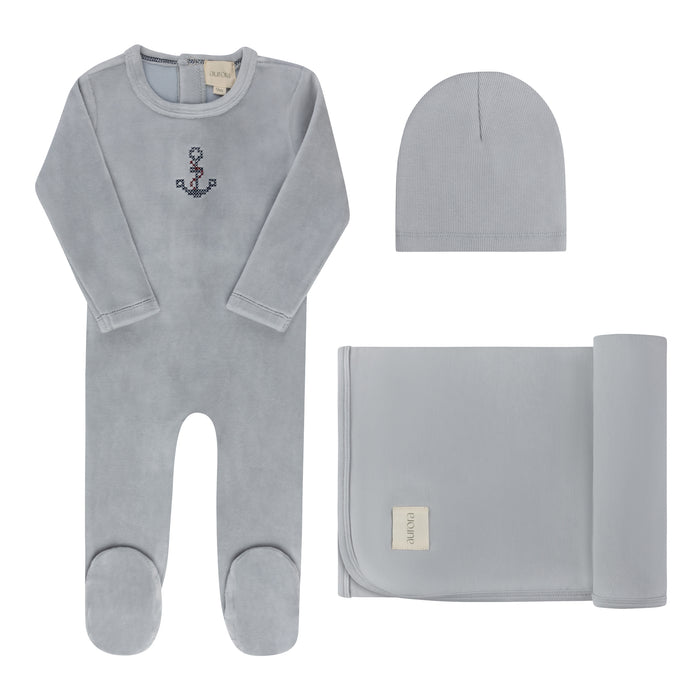 Baby Boy Layette Set – Blue – Cross Stitch