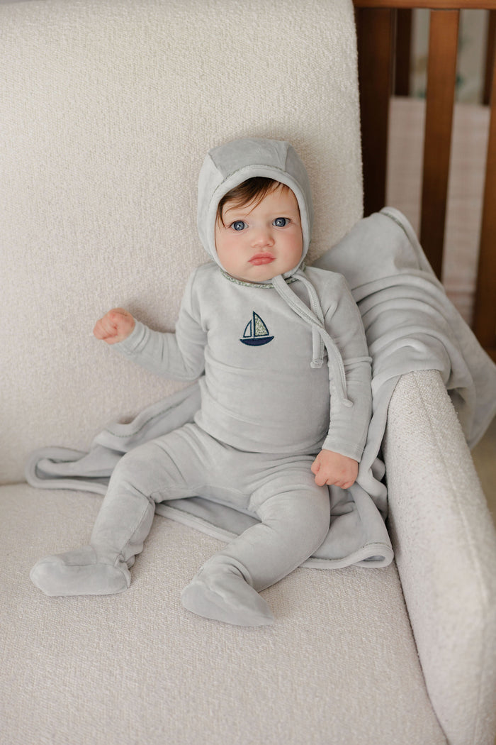 Baby Boy Layette Set – Blue – Embroidered Berry