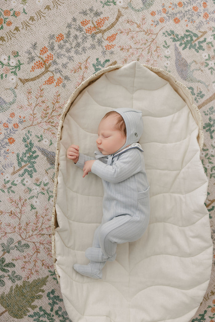 Baby Boy Layette Set – Blue – Embroidered Collar
