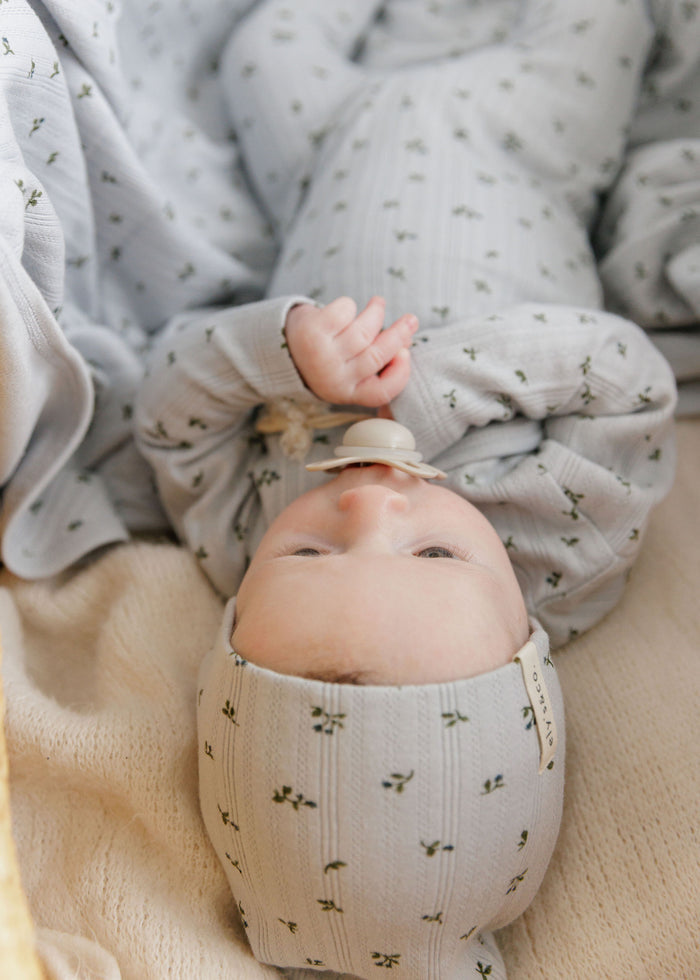 Baby Boy Layette Set – Blue – Floral Pointelle