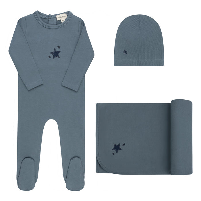 Baby Boy Layette Set – Blue – Heart & Star