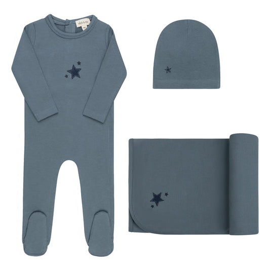 Baby Boy Layette Set – Blue – Heart & Star