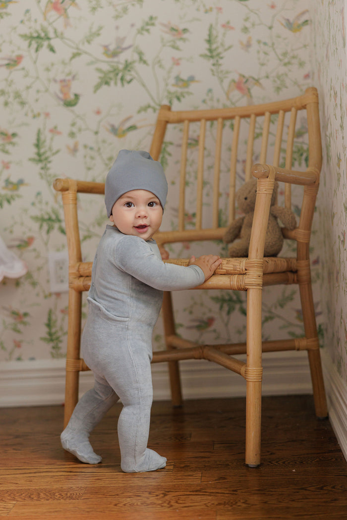 Baby Boy Layette Set – Blue – Metallic Crest