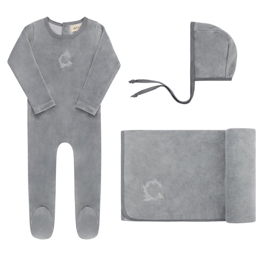 Baby Boy Layette Set – Blue – Metallic Wreath
