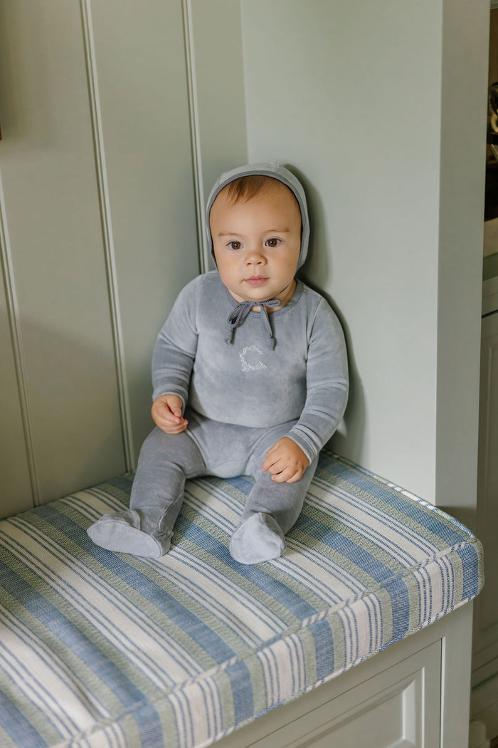 Baby Boy Layette Set – Blue – Metallic Wreath