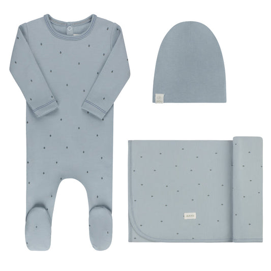 Baby Boy Layette Set – Blue – Vintage Floral
