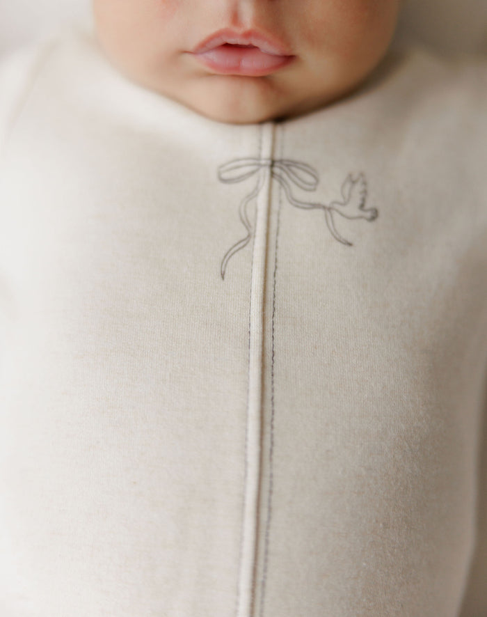 Baby Boy Layette Set – Cream Charcoal – Bird Seam
