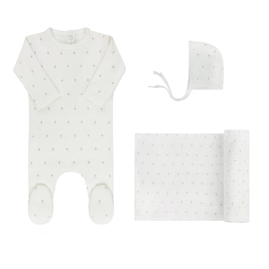 Baby Boy Layette Set – Ivory Blue – Diamond