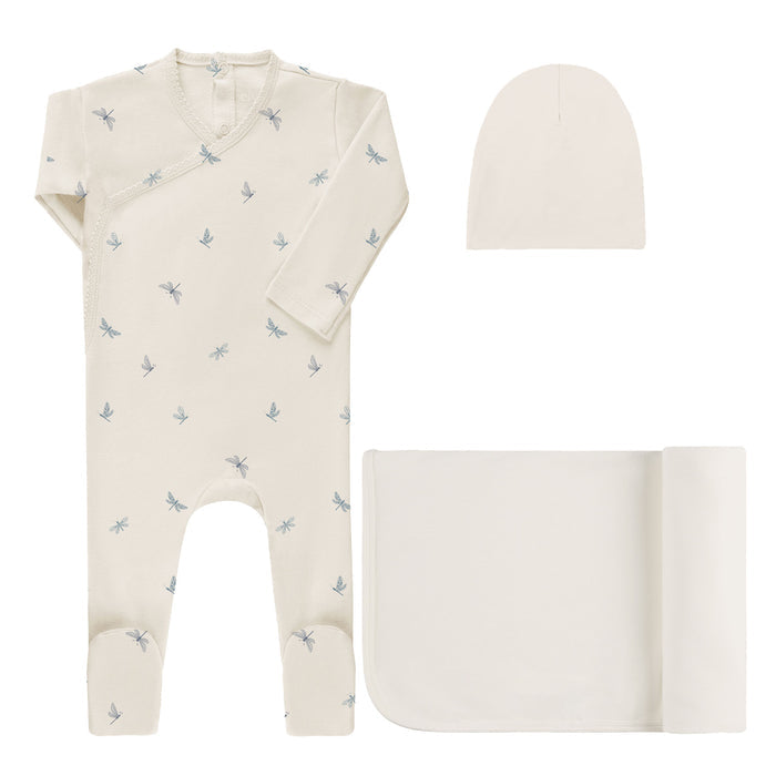 Baby Boy Layette Set – Ivory Blue – Dragonfly