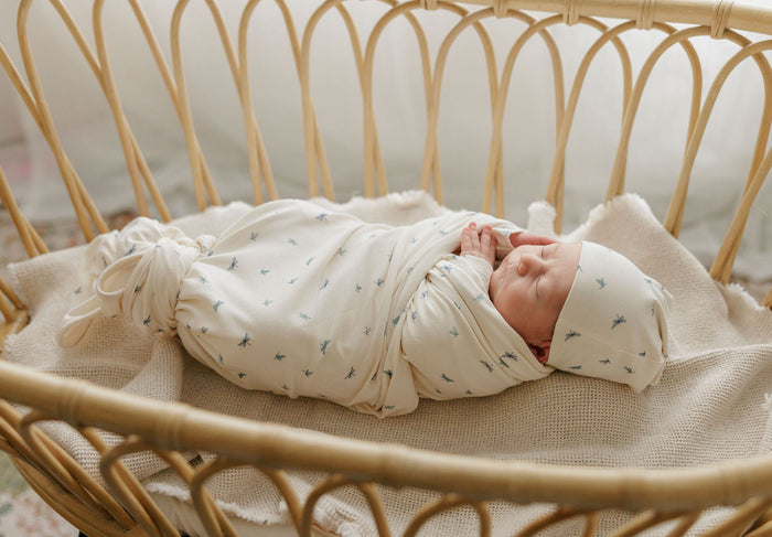 Baby Boy Layette Set – Ivory Blue – Dragonfly